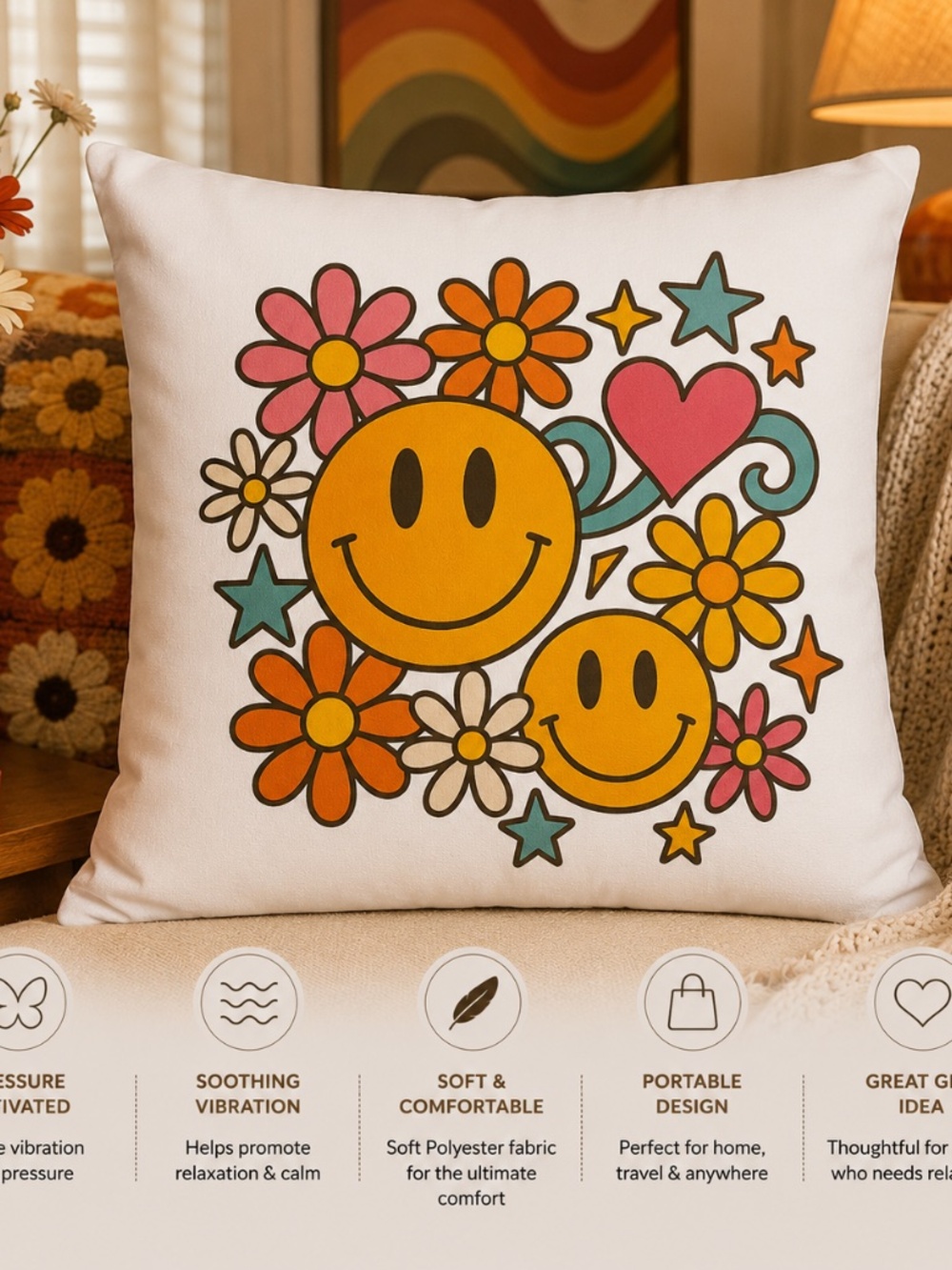 Smiley Pressure Activated Massage Pillow